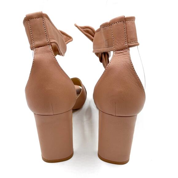 Marion Parke Leah Sandals Pink Leather Heels Ankle Strap Open Toe Sz 36 / 6 - Picture 7 of 12